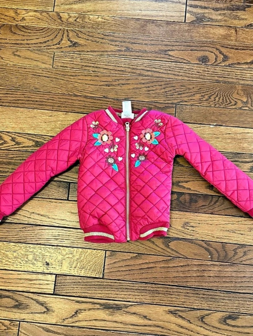 Little Lass Girls Pink Quilted Jacket Size 5 Like New